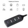 Super High Speed 4 Port Mini USB 2 0 Portable USB HUB Black