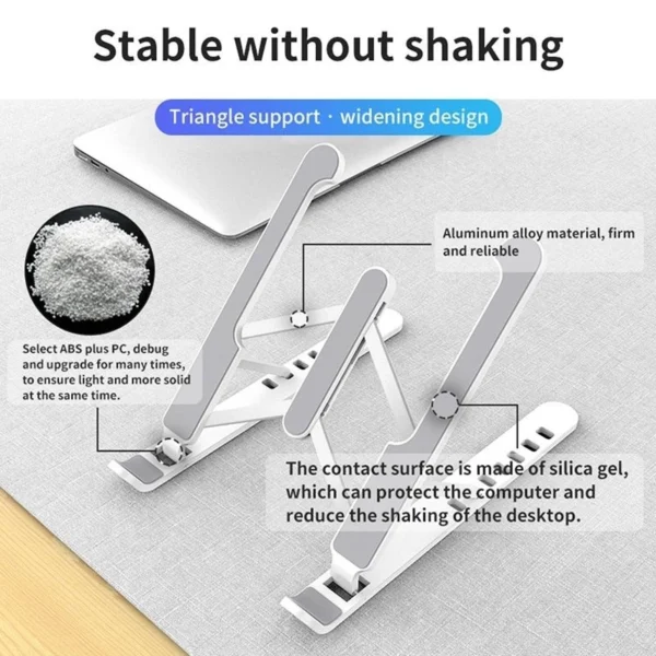 Portable Laptop Stand Foldable Adjustable Support Base Non slip Notebook Holder Healthy Posture